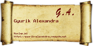 Gyurik Alexandra névjegykártya